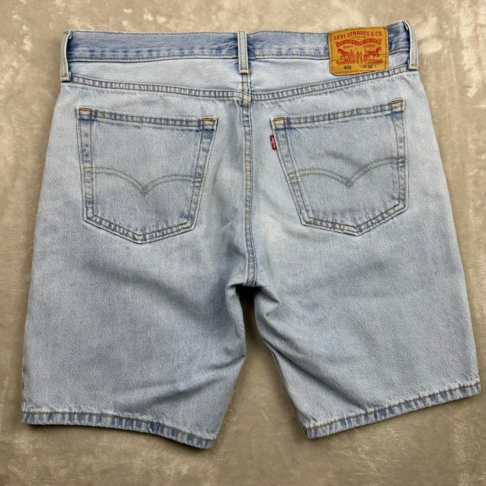 Levis 405 Standard Levis Jean Shorts Jorts Dad Shorts Mens 36 Light Wash Blue